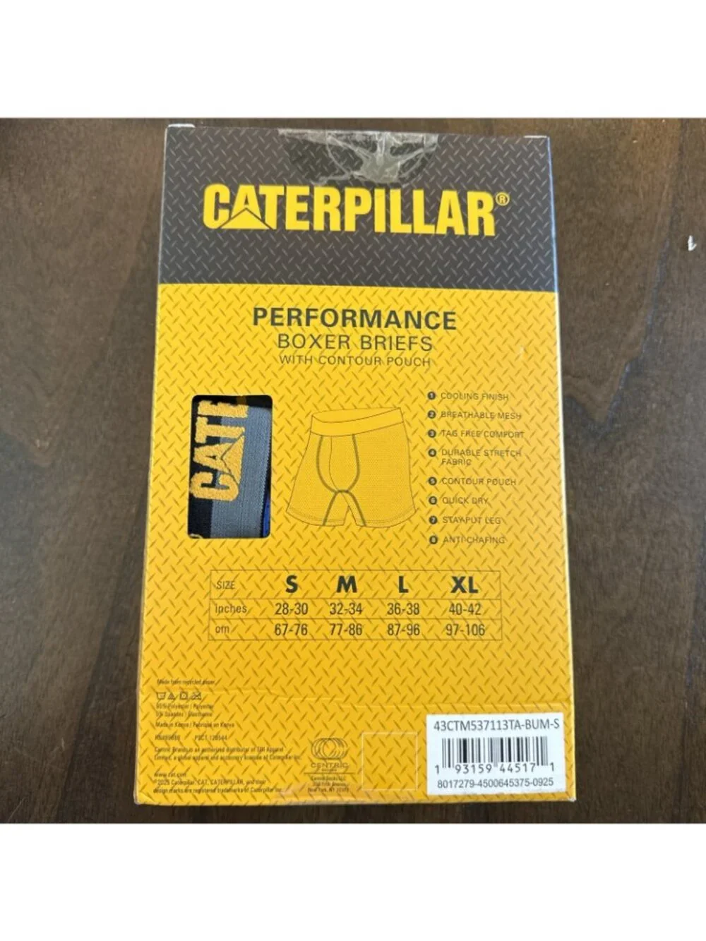 CAT 4-Pack Performance Boxer Briefs With Contour Pouch Cooling Size Small New